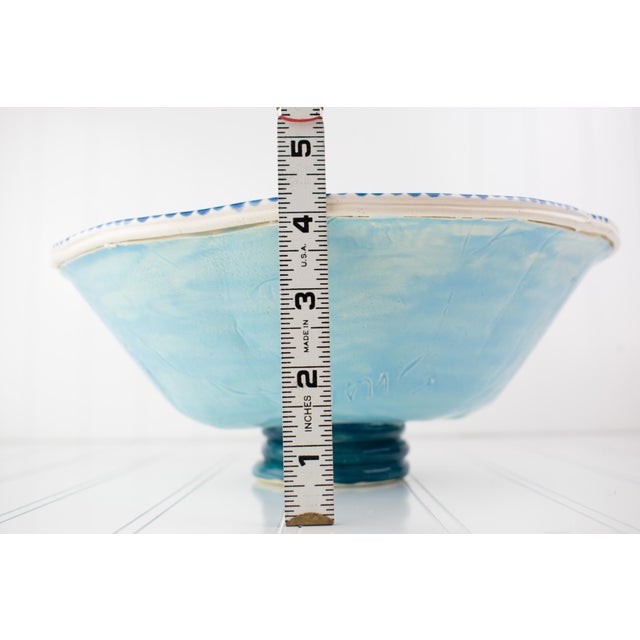 Signed Postmodern Majolica Pottery Bowl - Circa 1990's For Sale - Image 16 of 18