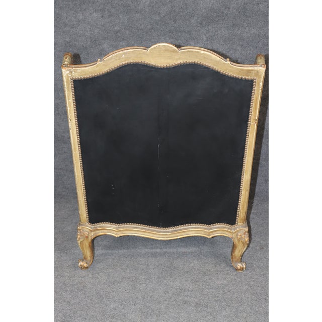 Maison Jansen Maison Jansen Genuine Leather Gilt and Paint Decorated Grand Scale Bergere Chair For Sale - Image 4 of 15