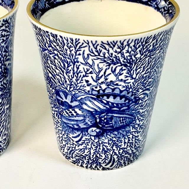 Ceramic 1990s Vintage English Coastal Boho Chic Mottahedeh Torquay 8 Oz Lowball Glasses - A Pair. For Sale - Image 7 of 9