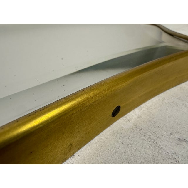 Italian Brass Wall Mirror, 1970s For Sale - Image 3 of 14