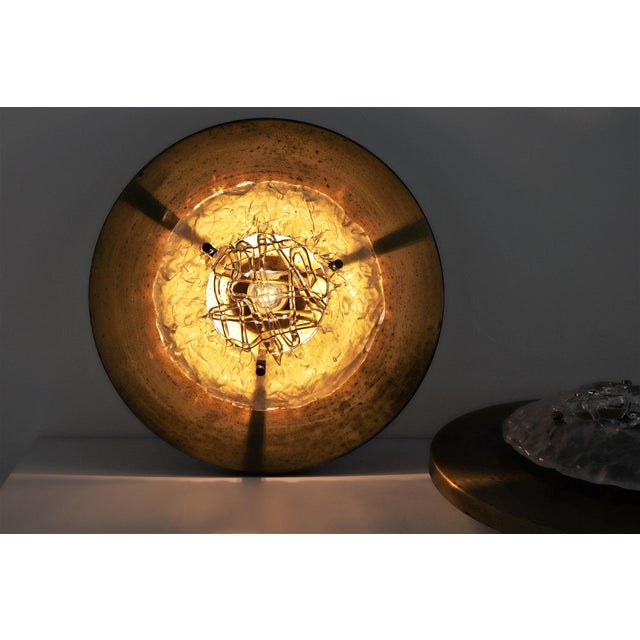 Gorgeous and rare flush-mount ceiling light of stunning design and appearance, made from Esperia, Italy in the 1970s,...