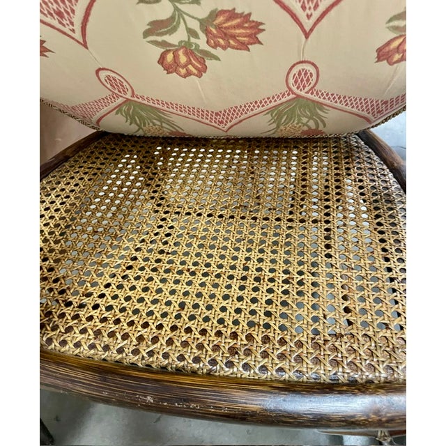1970s Set of 4 Vintage McGuire Bamboo & Rattan Cracked-Ice Dining Armchairs by Elinor McGuire For Sale - Image 5 of 9