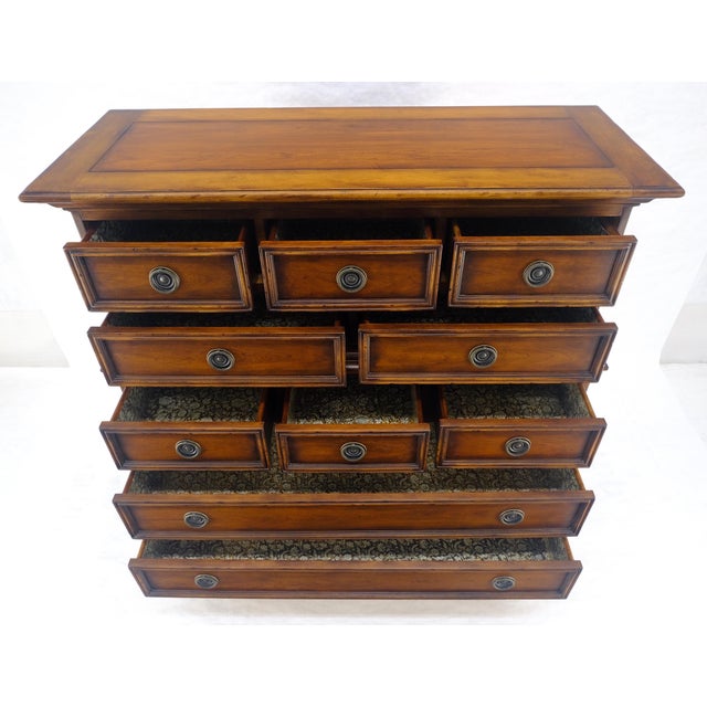 Baker 10 Drawer High Boy Chest Dresser Paper Lined Drawers MINT! For Sale - Image 18 of 18