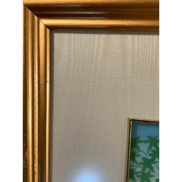 Mid-Century Japanese Silk Paintings by Ishikawa Kiyohiko - Framed - A Pair For Sale - Image 12 of 12