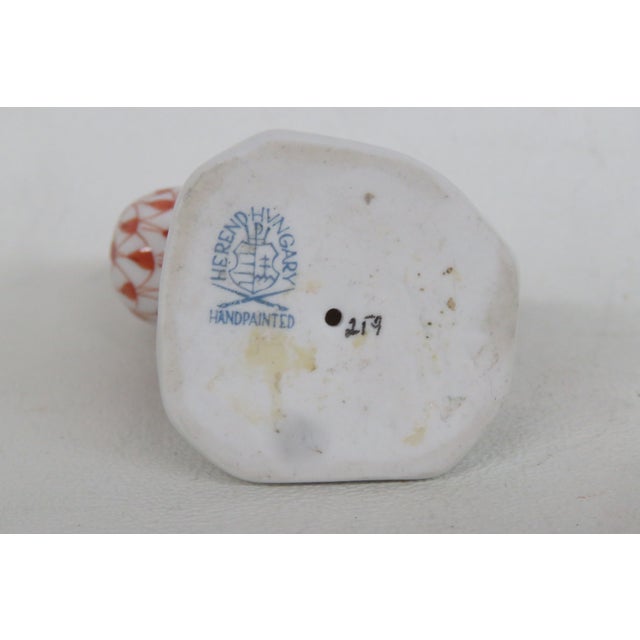 Herend Hungary Duck Figurine Hand Painted Red Fishnet Gilded Porcelain 4765b For Sale In Miami - Image 6 of 10