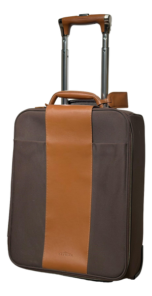 Airess Rolling Brown and Cognac Leather Travel Case by Delvaux