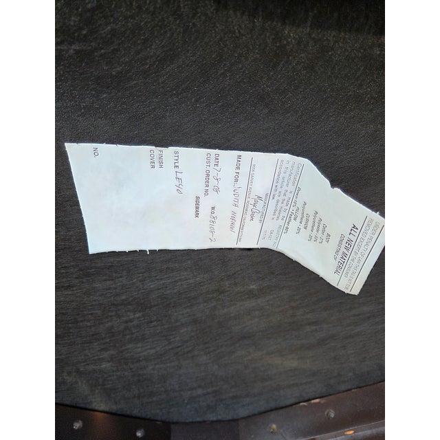 1990s Marge Carson Boudoir Lounge Accent Chair French Tuffed Wingback Armchair Regency For Sale - Image 14 of 14