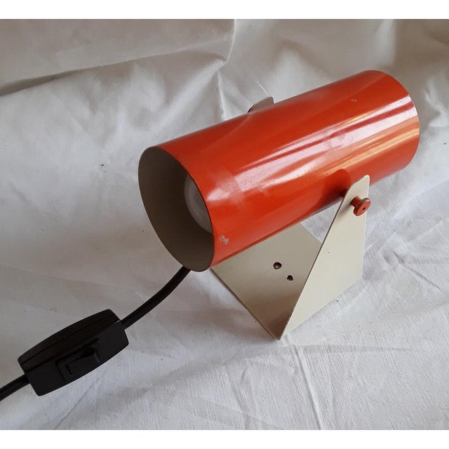 Vintage Wall Lamp in Orange Metal, 1970s For Sale - Image 3 of 9
