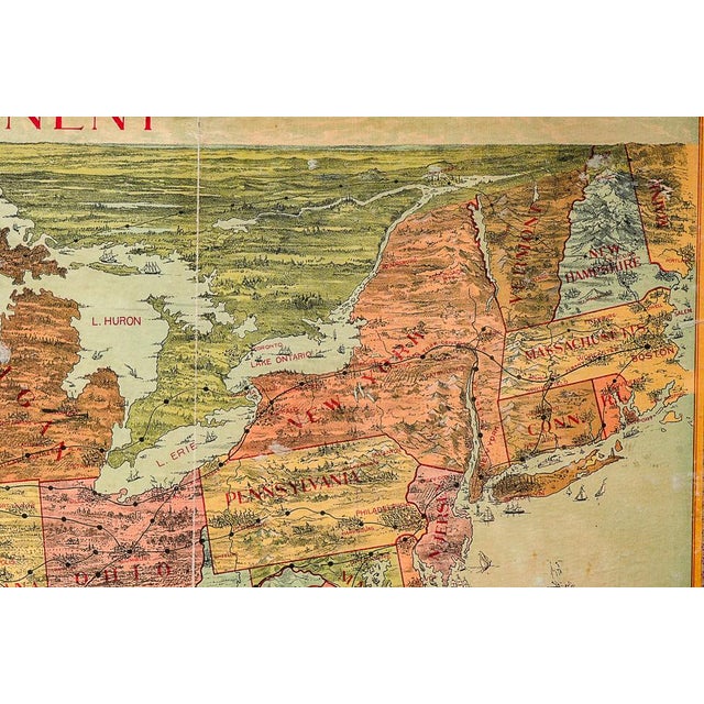 Late 19th Century "Across the Continent" Game Board by Parker Bros. For Sale - Image 4 of 11
