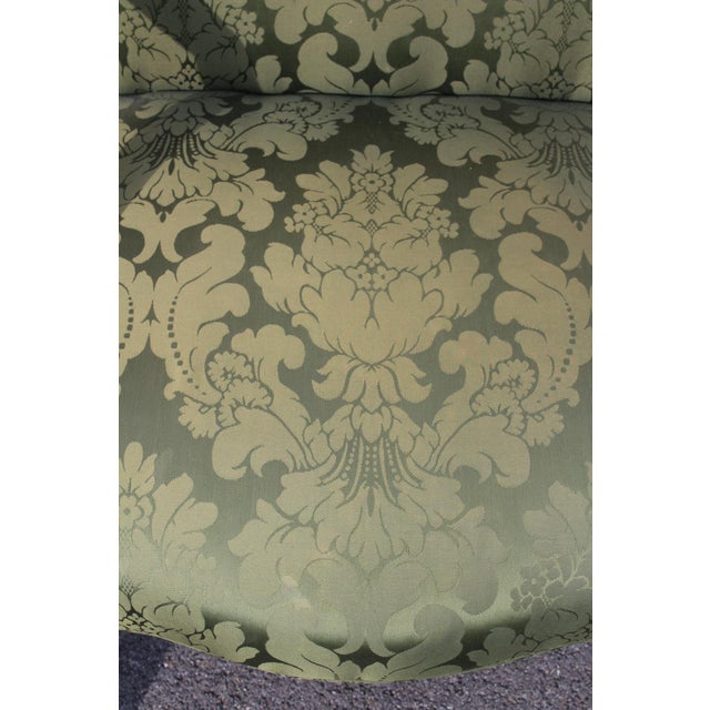 Southwood Mahogany Library Chair With Green Silk Upholstery For Sale - Image 9 of 18