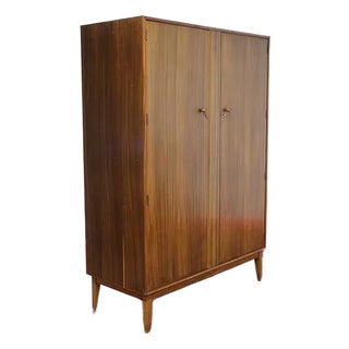 1960s Mid Century Modern Vintage Triple Armoire Wardrobe by Alfred Cox For Sale