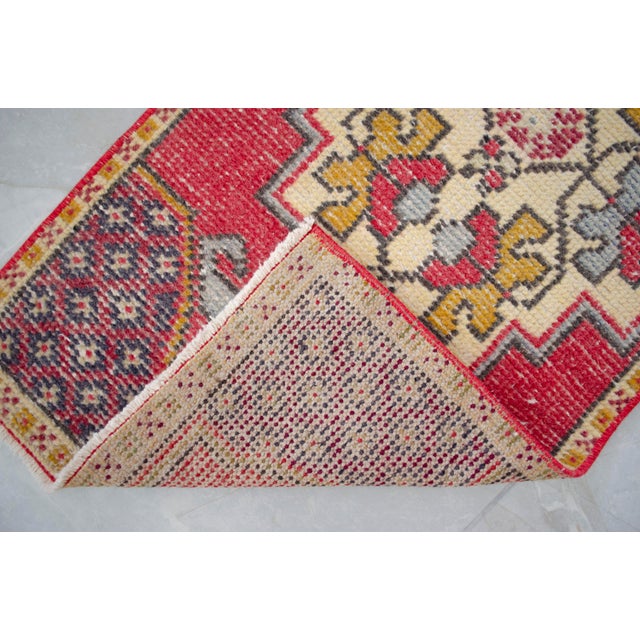 Red 1970s Hand Knotted Small Turkish Rug - 1'7" X 3'3" For Sale - Image 8 of 13