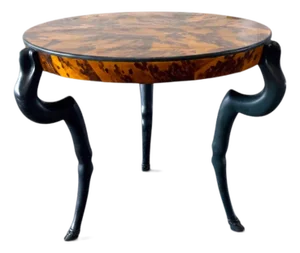 Sirmos Sculptural Goat Leg Center Table With Faux Tortoise Finish, 1970's