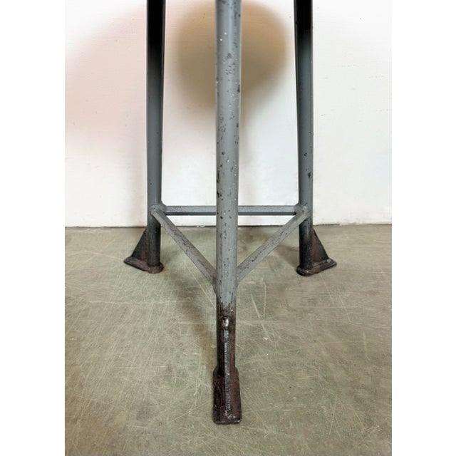 Industrial Grey Workshop Stool, 1960s For Sale - Image 6 of 13
