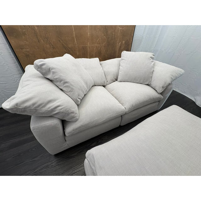 Rh Cloud Modular Sectional 3-Piece Configuration | Dove | Perennials® Performance Textured Linen Weave For Sale - Image 14 of 18