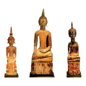 Three Village Buddha Statues from Laos