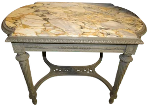 19th Century French Louis XVI Center Table or Console With Veined Marble Top