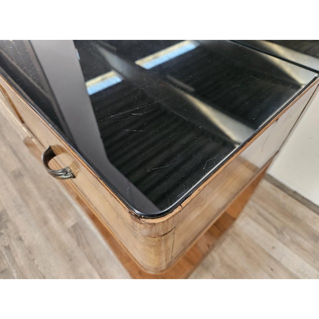 Black Art Deco Dressing Table with Mirror and Drawers, 1940 For Sale - Image 8 of 18