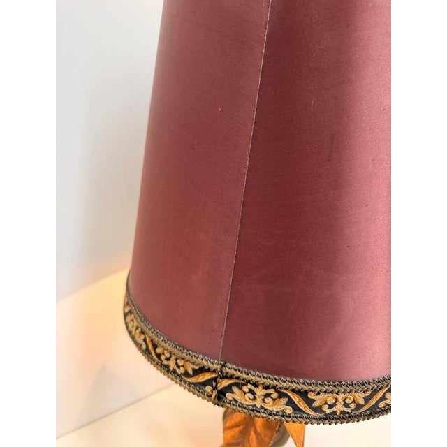Metal Table Lamp with Sculptural Leaf Base by Willy Daro For Sale - Image 7 of 9