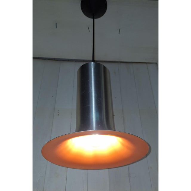 Metal Vintage Ceiling Lamp with Orange Aluminum Shade, 1970s For Sale - Image 7 of 7