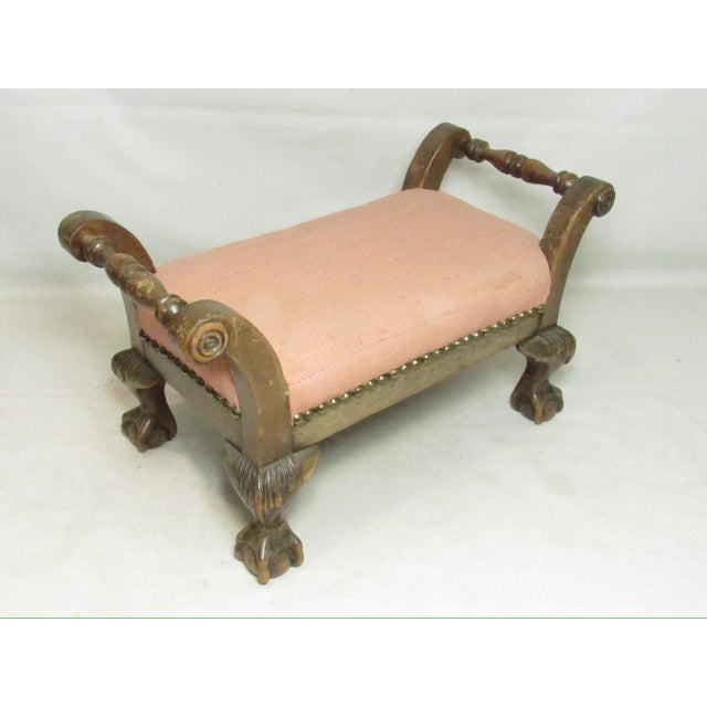 1900 - 1909 Antique English Foot Stool For Sale - Image 5 of 13