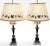 Mid-Century Neoclassical Brass and Painted Milk Glass Grapevine Lamps - A Pair Exude a timeless aura of mid-century...