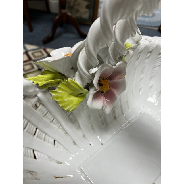 Capodimonte Vintage Capodimonte Flower Basket For Sale - Image 4 of 9
