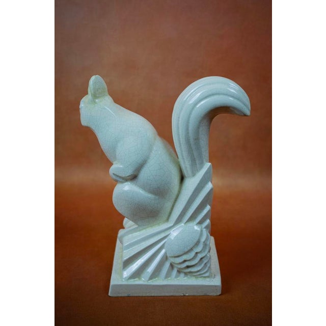 Art Deco Squirrel in Crackled Glazed Earthenware by Charles Lemanceau for Saint-Clément, France, 1920s For Sale - Image 4 of 12