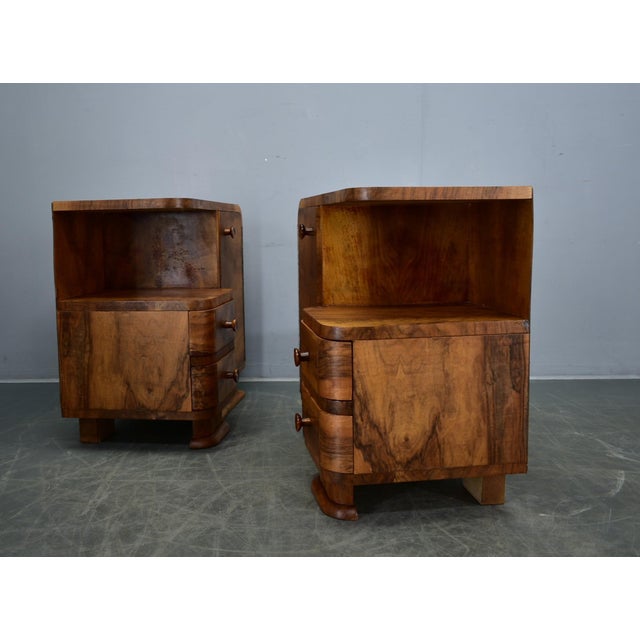 Art Deco Bedside Tables, Former Czechoslovakia, 1930s, Set of 2 For Sale - Image 17 of 18