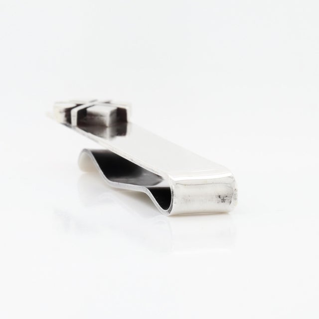 Vintage Mid-Century Modernist Paul Lobel Sterling Silver Tie Clip or Money Clip For Sale - Image 10 of 11