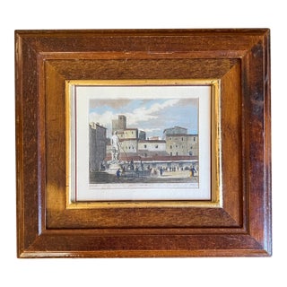 Italian Etching Fountain De Neptune, Florence, C. 1800 For Sale