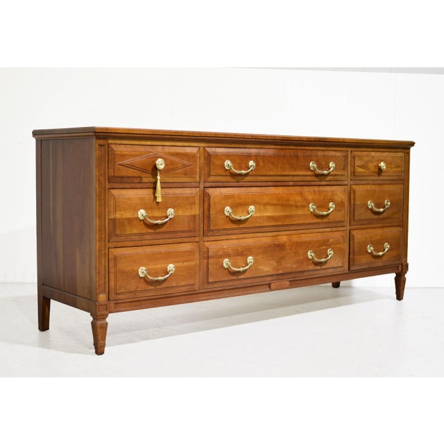 Transitional Mid Century Transitional Lowboy by Davis Furniture of Nashville Tn For Sale - Image 3 of 13