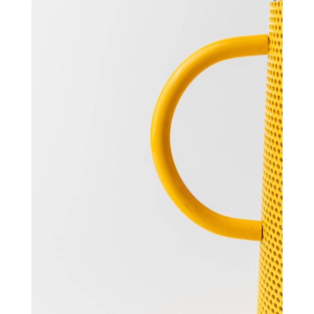 Vintage Glass Pitcher with Yellow Metal Handle and Glass Pestle by De Agostini, Italy, 1980s For Sale - Image 5 of 13