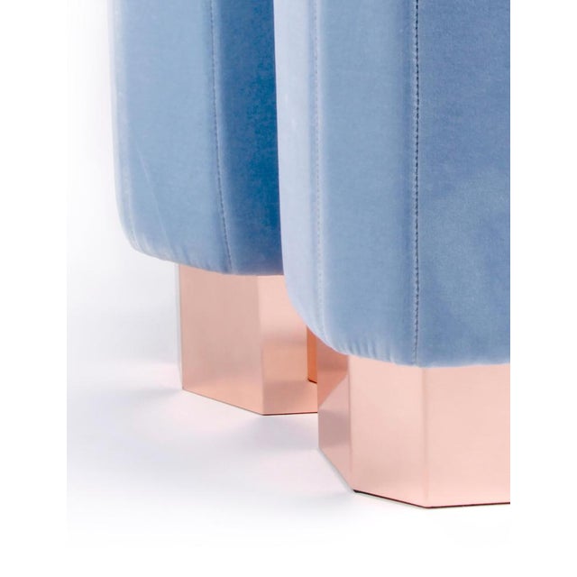 Contemporary Light Blue Queen Heart Stools by Royal Stranger, Set of 4 For Sale - Image 3 of 18