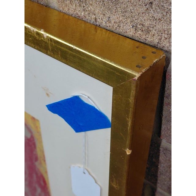 Framed Signed J. Akston "Untitled, 1963" Mix Media Painting For Sale - Image 12 of 13