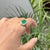 Art Deco Mid 1920s Style 3.27Carats Oval Emerald Diamond 14k Gold Art Deco Ring Size 4 For Sale - Image 3 of 18