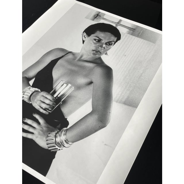 1970s "Paloma Picasso, Saint Tropez 1973" 20x24 Vintage Silver Gelatin Print by Helmut Newton For Sale - Image 5 of 7
