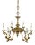 Vintage French Gilt Brass 6-Arm Chandelier, 1960s For Sale