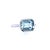 Natural Aquamarine Ring 6.5 14k White Gold 3.21 TCW Certified, Size 6 For Sale - Image 4 of 11