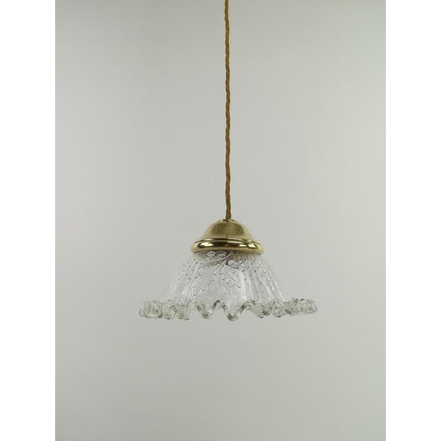 Metal Suspension Lamp with Paragon Glass Shade For Sale - Image 7 of 12