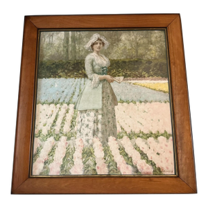 "The Mob Cap" Portrait of Woman in Field, George Hitchcock