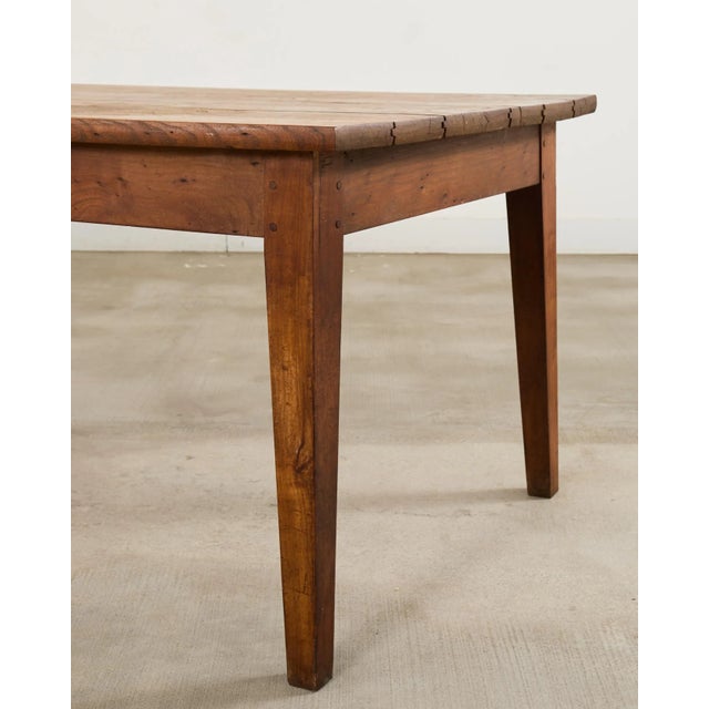 19th Century Country French Provincial Oak Farmhouse Dining Table 9.75 Ft For Sale - Image 9 of 18