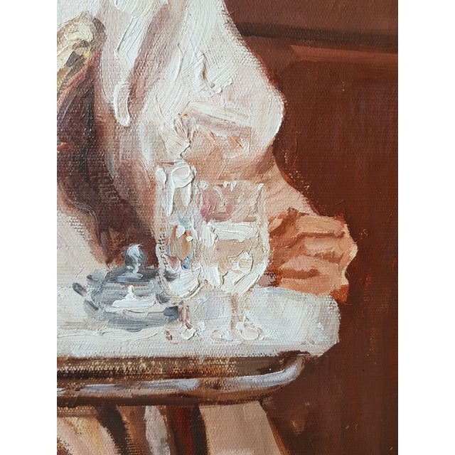 Leon Zeytline Zeytline Leon - Belle Epoque Scene - Women in Paris - Large Oil on Canvas - Circa 1930 For Sale - Image 4 of 16