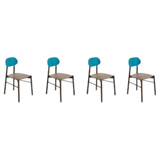 Turquoise Bokken Chairs in Beech Structure by Colé Italia, Set of 4 For Sale