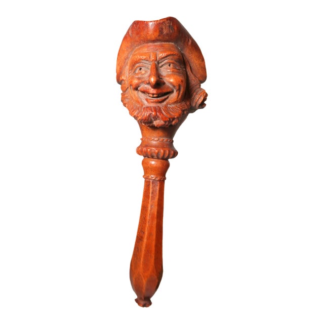 19th Century Very Well-Carved Wooden French Nutcracker - Military Man's Head in Tri-Corner Hat For Sale
