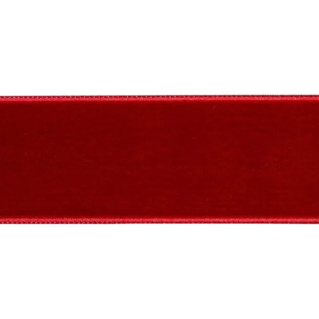 Sample - Schumacher Velvet Tape Wide in Crimson For Sale