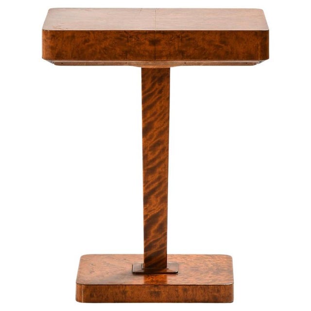 Vintage Side Table in Birch and Brass by Carl Malmsten, 1930s For Sale - Image 9 of 9