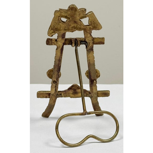 Mid 20th Century Vintage Figurative Brass Table Easel For Sale - Image 5 of 7