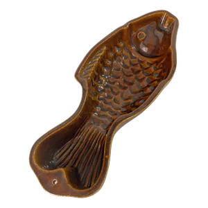 Large Ceramic Brown Vide Poche in Fish Form, Italy, 1960s