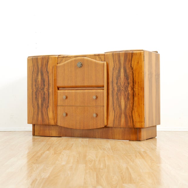 Mid-Century Modern 1950s Walnut Liquor Cabinet Credenza by Beautility Furniture, Attributed For Sale - Image 3 of 11